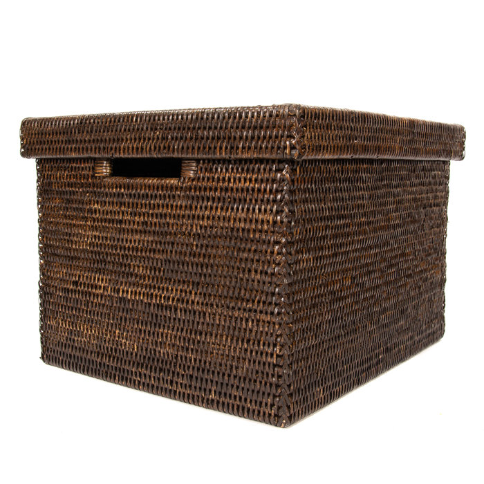 artifacts trading Rattan File Box with Lid and Cutout Handles & Reviews